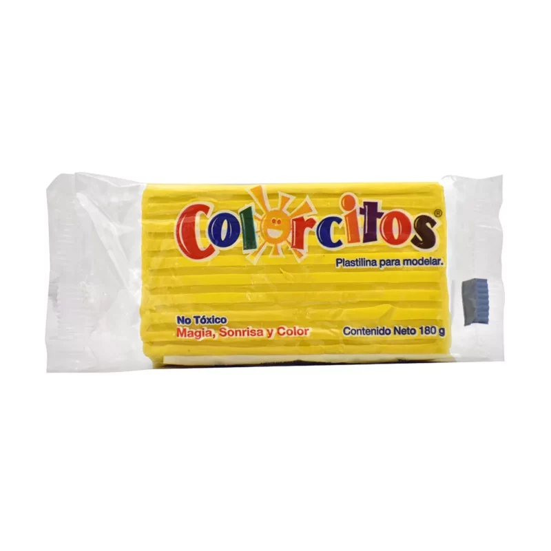 PLASTILINA COLORCITOS 180GRS AMARILLO ATADO DE 5 PZAS.