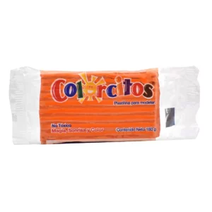 PLASTILINA COLORCITOS 180GRS NARANJA ATADO DE 5 PZAS.