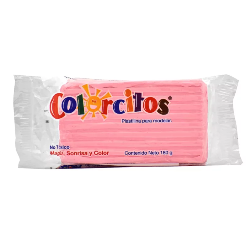 PLASTILINA COLORCITOS 180GRS ROSA ATADO DE 5 PZAS.