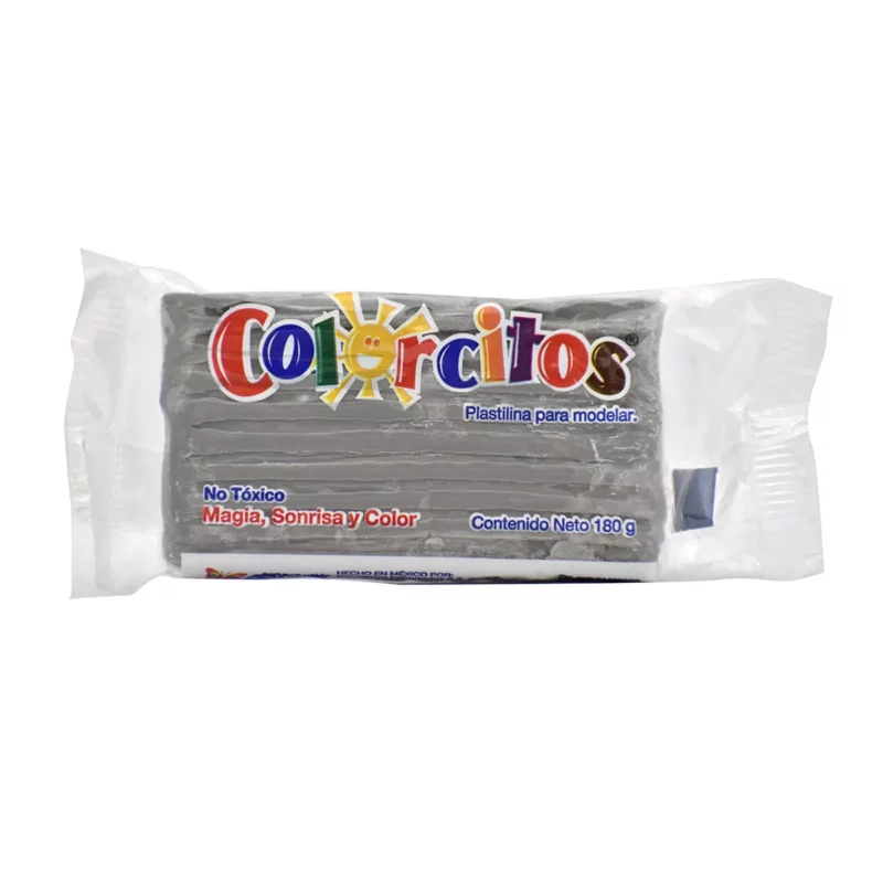 PLASTILINA COLORCITOS 180GRS GRIS CLARO ATADO DE 5 PZAS.