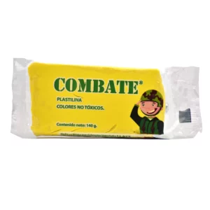 PLASTILINA COMBATE 140GRS AMARILLO ATADO DE 5 PZAS.