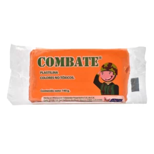 PLASTILINA COMBATE 140GRS NARANJA ATADO DE 5 PZAS.