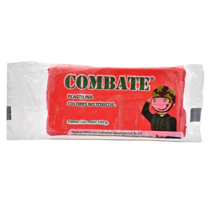 PLASTILINA COMBATE 140GRS ROJO ATADO DE 5 PZAS.