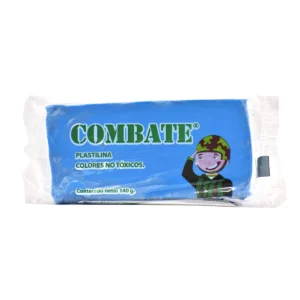 PLASTILINA COMBATE 140GRS AZUL BRILLANTE ATADO DE 5 PZAS.