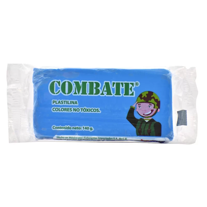 PLASTILINA COMBATE 140GRS AZUL CLARO ATADO DE 5 PZAS.