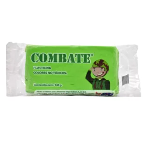 PLASTILINA COMBATE 140GRS VERDE BRILLANTE ATADO DE 5 PZAS.