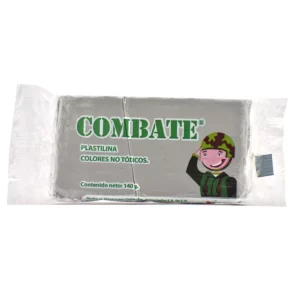 PLASTILINA COMBATE 140GRS GRIS CLARO ATADO DE 5 PZAS.