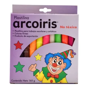 PLASTILINA ARCOIRIS C/10 BARRITAS FLUORESCENTE ATADO DE 5 PZAS.