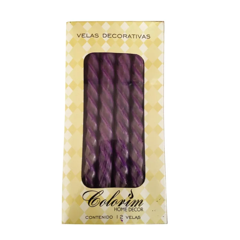 VELA ESPIRAL C/12 MORADO