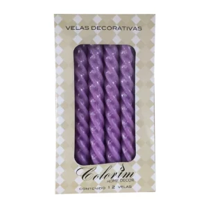 VELA ESPIRAL C/12 LILA