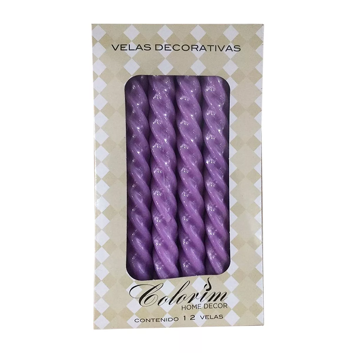 VELA ESPIRAL C/12 LILA