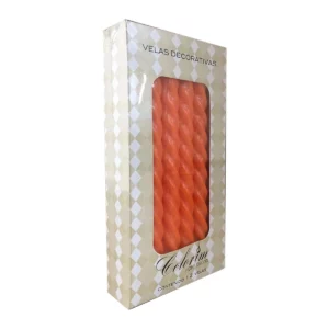 VELA ESPIRAL C/12 NARANJA