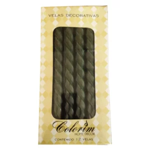 VELA ESPIRAL C/12 VERDE OBSCURO