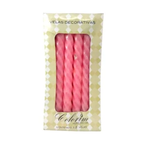 VELA ESPIRAL C/12 PALO DE ROSA