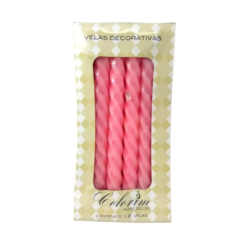 VELA ESPIRAL C/12 PALO DE ROSA