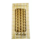 VELA ESPIRAL C/12 METALICO ORO