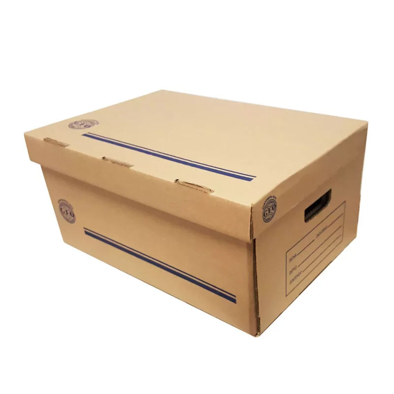 CAJA ARCHIVO MUERTO OFICIO 60X35X25CMS LARGO ATADO DE 2 PZAS.