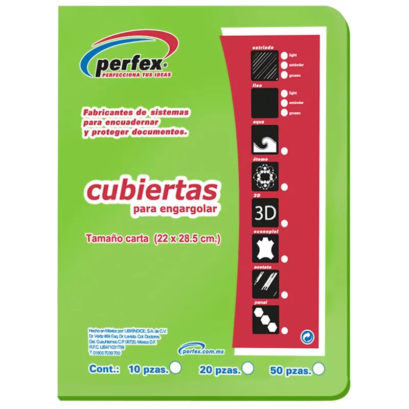 CUBIERTA CARTA LISA 14PTS C/50 VERDE LIMON