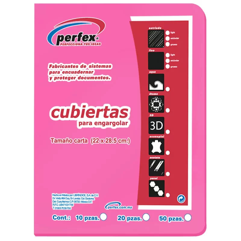 CUBIERTA CARTA LISA 14PTS C/50 ROSA