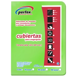 CUBIERTA CARTA ESTRIADA 14PTS C/50 VERDE NEON