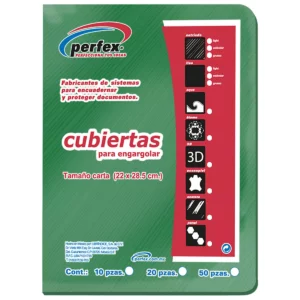CUBIERTA CARTA ESTRIADA 14PT C/50 VERDE INTENSO