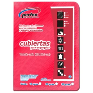 CUBIERTA CARTA ESTRIADA 14PT C/50 ROJO