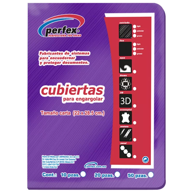 CUBIERTA CARTA ESTRIADA 14PT C/50 MORADO