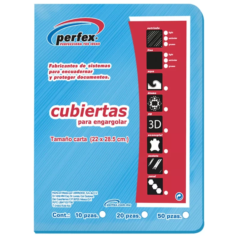 CUBIERTA CARTA ESTRIADA 14PT C/50 AZUL CLARO