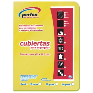 CUBIERTA CARTA ESTRIADA 14PT C/50 AMARILLO