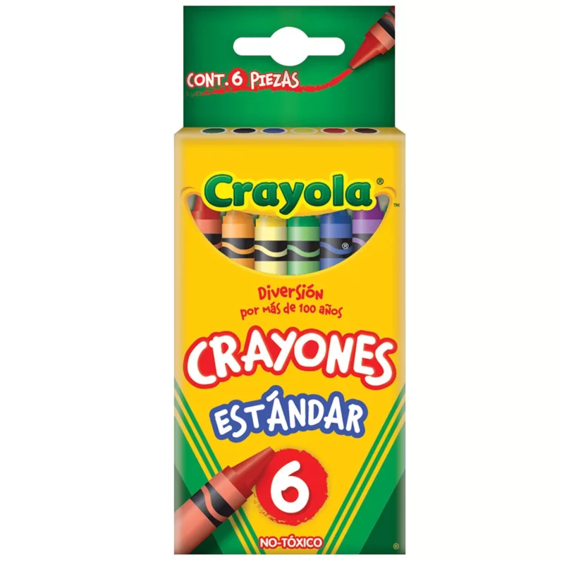 CRAYON ESTANDAR CRAYOLA C/6 52-3006 ATADO DE 8 PZAS.