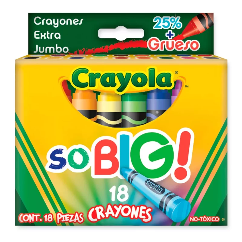 CRAYON JUMBO EXTRA SO BIG C/18 52-1918 ATADO DE 2 PZAS.