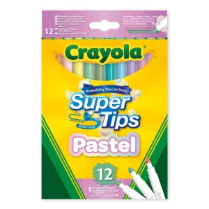 PLUMON DELGADO LAVABLE C/12 PASTEL SUPER TIPS ATADO DE 2 PZAS.