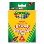 CRAYON TRIANGULAR JUMBO C/24 52-4324 ATADO DE 3 PZAS.