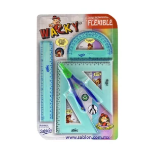 JUEGO GEOMETRICO FLEXIBLE REGLA 20CM1093 ATADO DE 2 PZAS.
