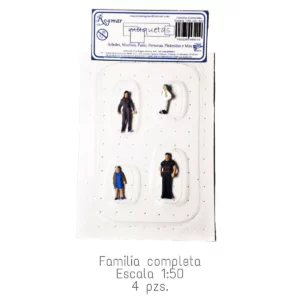 MAQUETA FAMILIA COMPLETA C/4 ESCALA 1:50 ATADO DE 2 PZAS.