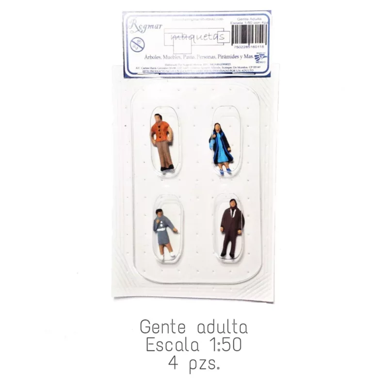 MAQUETA GENTE ADULTA C/4 ESCALA 1:50 ATADO DE 2 PZAS.