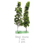 MAQUETA ARBOL ROBLE VERDE 7.5CM ATADO DE 2 PZAS.