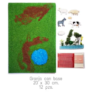MAQUETA PAQUETE GRANJA BASE 20X30CM ATADO DE 2 PZAS.
