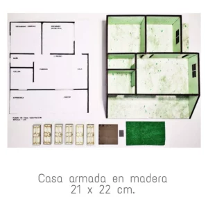 MAQUETA CASA ARMADA EN MADERA 113 ATADO DE 2 PZAS.