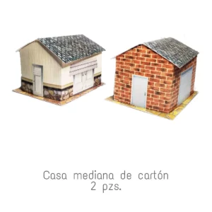 MAQUETA CASA MEDIANA DE CARTON 2 PZA 138 ATADO DE 2 PZAS.