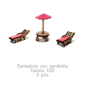 MAQUETA CAMASTRO CON SOMBRILLA 149 ATADO DE 2 PZAS.