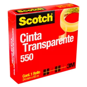 CINTA TRANSPARENTE 550 24MM X 65 MTS ATADO DE 2 PZAS.