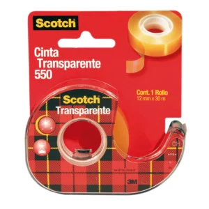 CINTA TRANSPARENTE 550 12MM X 30MTS C/DESPACHADOR ATADO DE 4 PZAS.