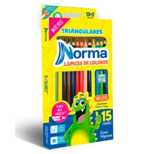 COLORES NORMA TRIANGULAR  C/12 + 3 550077 ATADO DE 3 PZAS.