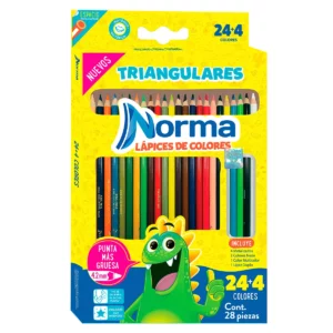 COLORES NORMA TRIANGULAR C/24 + 4  550078. ATADO DE 2 PZAS.