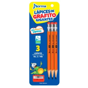 LAPIZ ENTRENADOR C/3 TRIANGULAR GIGANTE 580208 ATADO DE 2 PZAS.