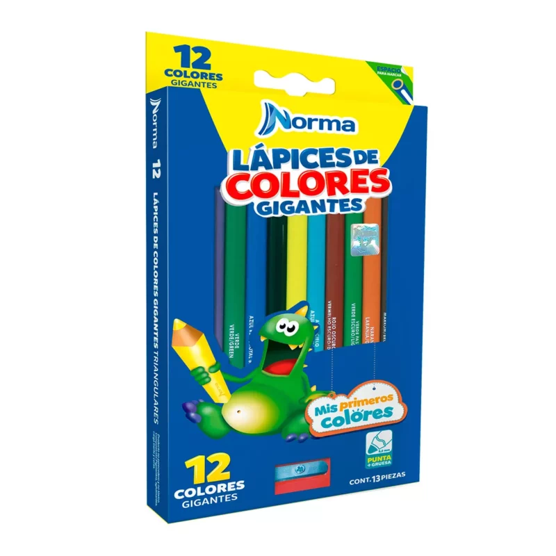COLORES GIGANTES TRIANGULAR C/12 545642 ATADO DE 2 PZAS.