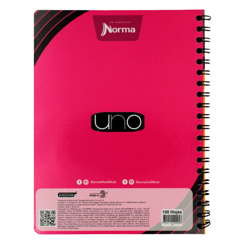 CUADERNO PROFESIONAL 100HJS UNO C7 ATADO DE 5 PZAS. - Imagen 2
