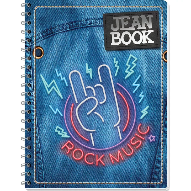 CUADERNO PROFESIONAL 100H JEAN BOOK REV C5 ATADO DE 5 PZAS.