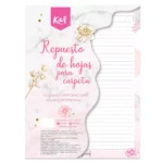 HOJA PARA CARPETA CARTA C/100 KIUT RAYA ATADO DE 2 PZAS.